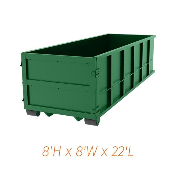 our forty yard dumpsters can typically handle up to 5 tons of weight